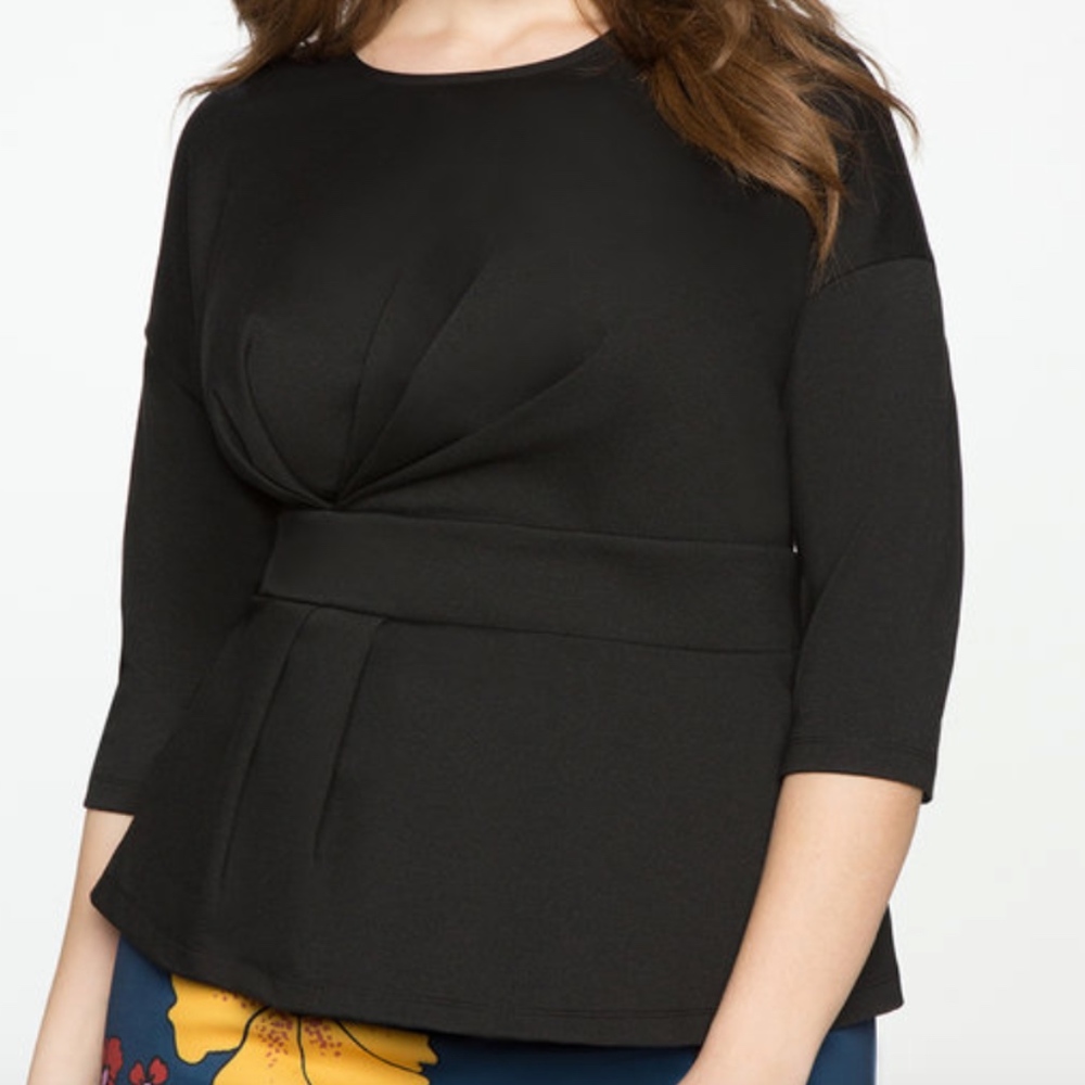 Asymmetrical pleated Eloquii top size 22W